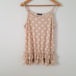 Polka Dot Ruffle Tank Top